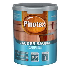 Лак Pinotex Lacker Sauna термостойкий на водной основе для бани и сауны полуматовый (1л)