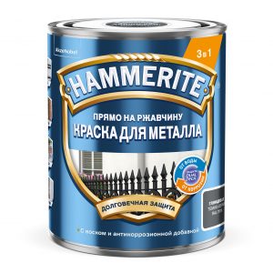 Краска алкидная для металлических поверхностей Hammerite гл. глянц. тем-серая RAL 7016 (0,75л)