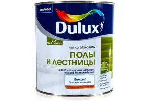 Краска Dulux Полы и Лестницы для дерева, ламината, плитки и бетона полуглянцевая база BW (2л)