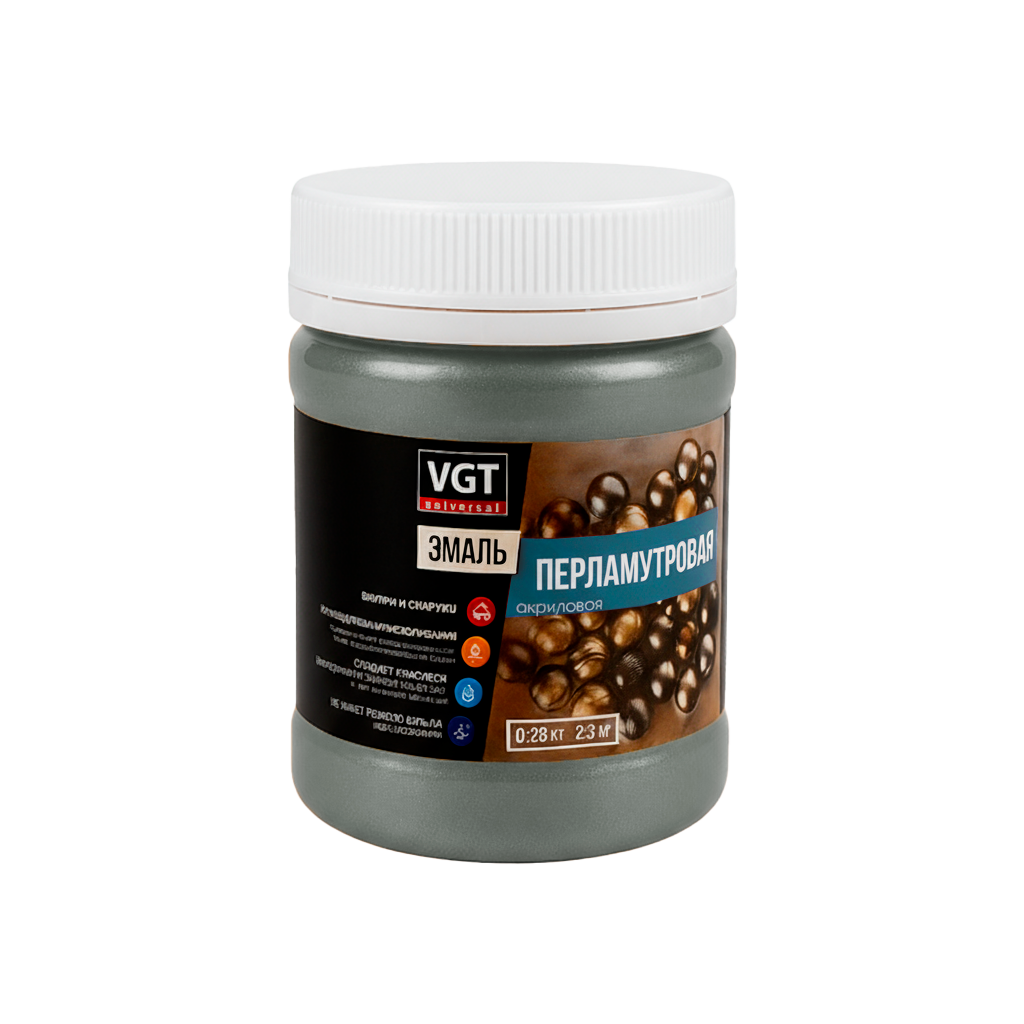 Эмаль универсальная перламутровая Серебристо-белая 0,23кг