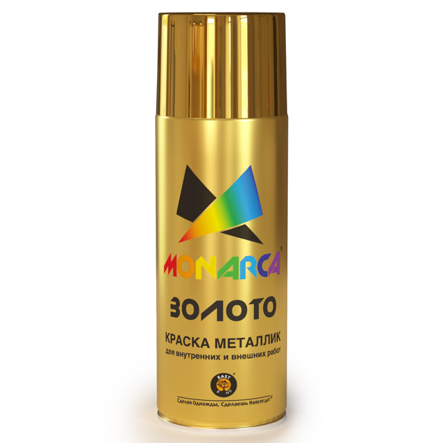 Краска аэрозольная Monarca металлик (520 мл, 270г.), Яркое Золото
