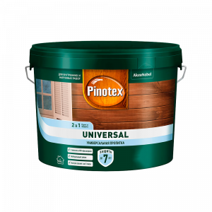 Пинотекс Универсал скандинавский серый (9л) 2в1 универсальная пропитка для древесины
