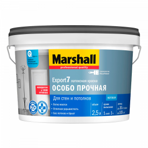 Краска Marshall Export-7 водно-дисперсионная для стен и потолков матовая база BC ( 2,5л)