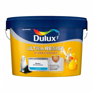 Краска Dulux Ultra Resist Кухня и Ванная водно-дсиперсионная матовая база BW ( 2,5л)