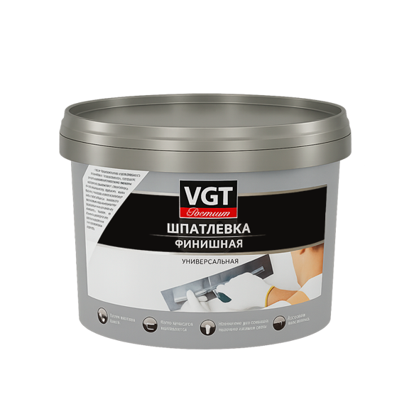 Шпатлёвка ВД финишная VGT Premium, 3,6 кг